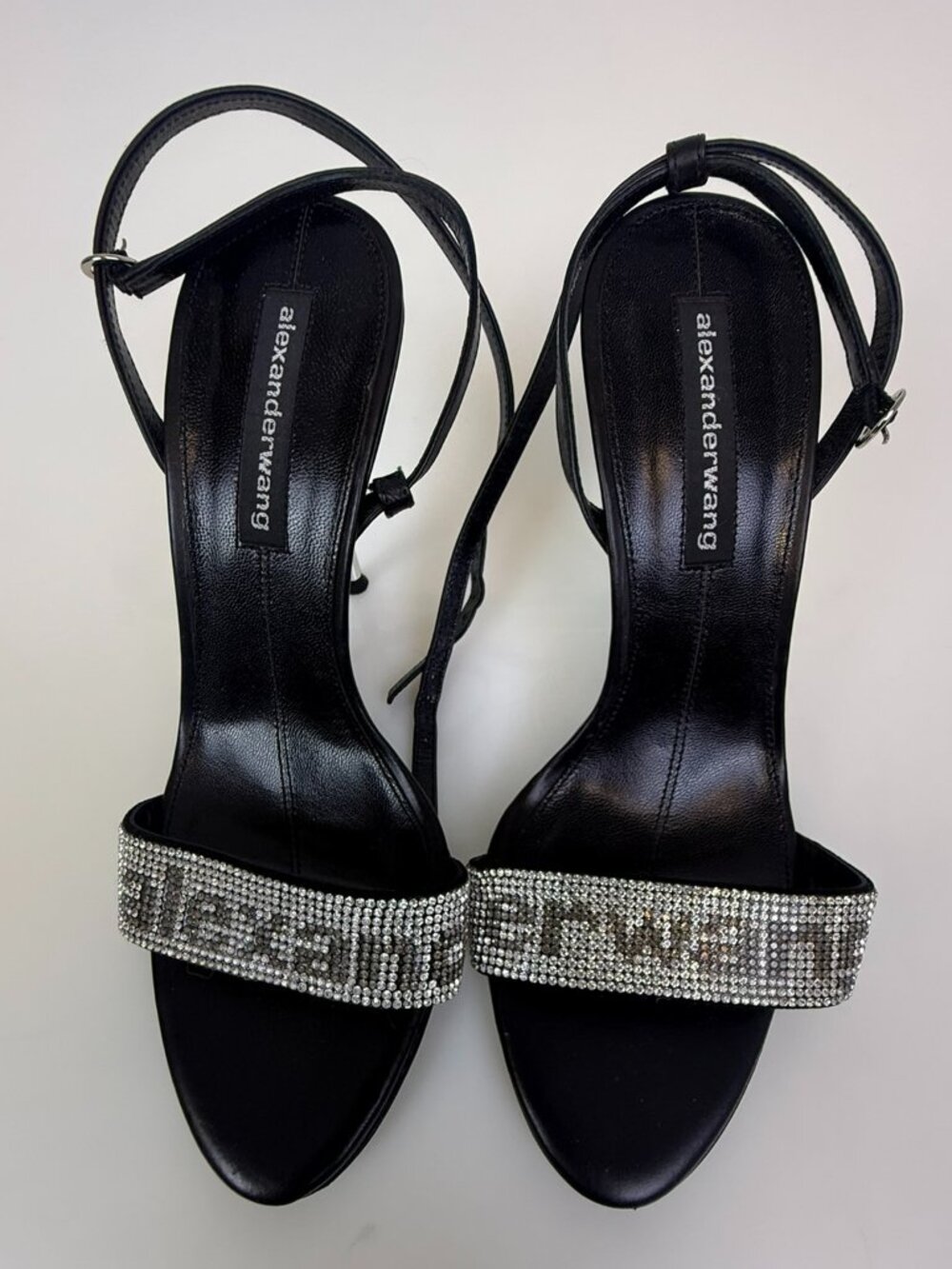 Alexander Wang Black Julie 105 Crystal Billboard Stiletto J3-14